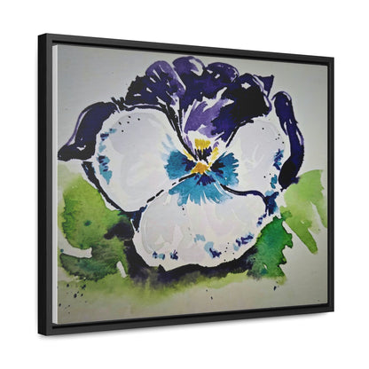 Purple white pansy watercolor stunning print - Gallery Canvas Wraps, Horizontal Frame