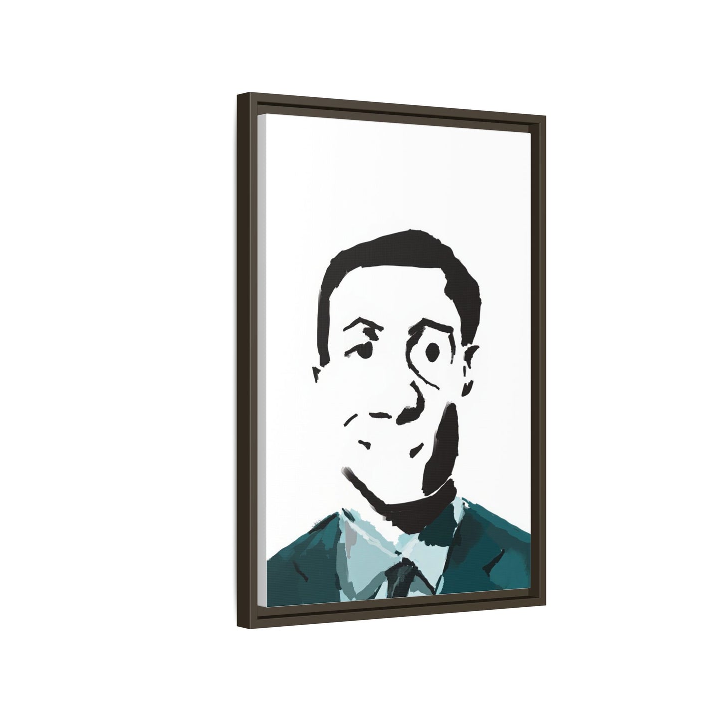 Smiling Man Illustration Home Decor - Framed Canvas Print