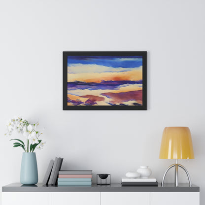 Scintillating Watercolor Sunset Sky Beach Vibes Wall Art | Living room, Bedroom, Interiors - Framed Poster