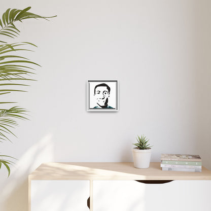 Smiling Man Illustration Home Decor - Framed Canvas Print