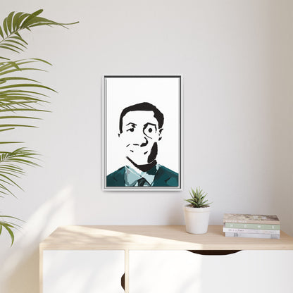 Smiling Man Illustration Home Decor - Framed Canvas Print