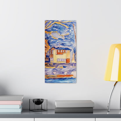 Evening Sky City Street Scene Acrylic Print Canvas Wall Art