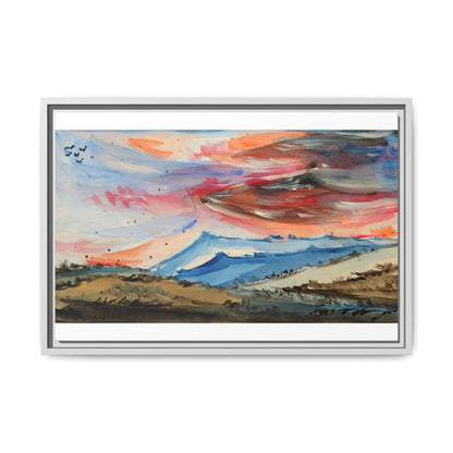 Epic Sky Mountain Scene Watercolor Painting  | Wall art print- Canvas Print