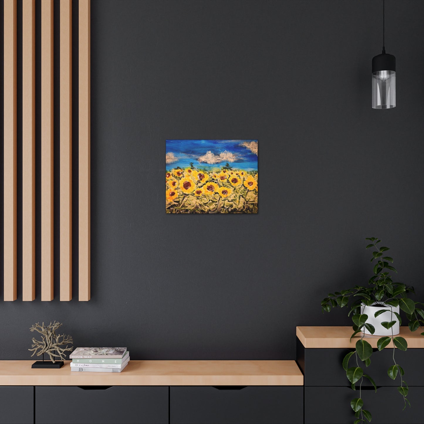 Sunflower with Blue Sky Acrylic Gallery Wrap -Canvas Art Print