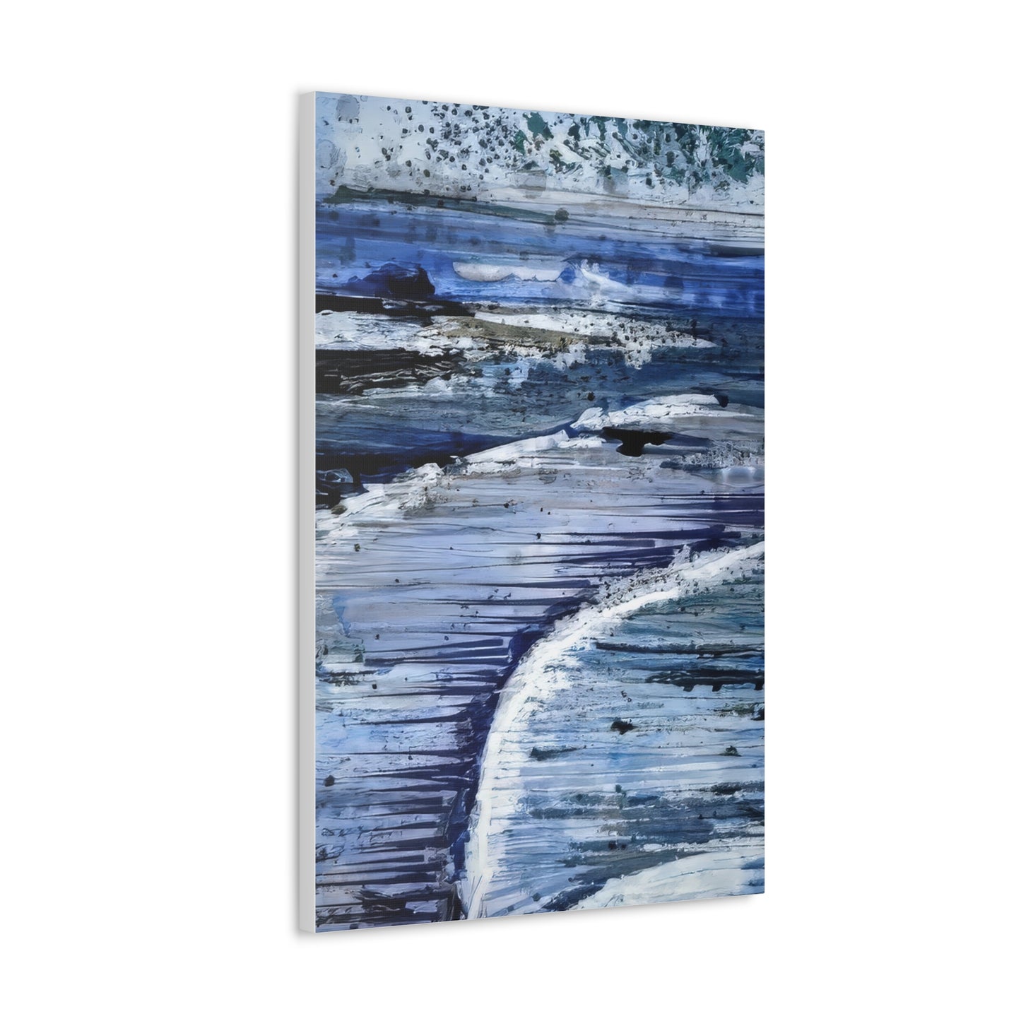 Serene Sea Waves Acrylic Painting Print - Canvas Gallery Wraps