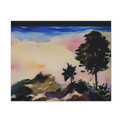 Mountain Scene Watercolor Painted Gallery Wrap - Canvas Art Print