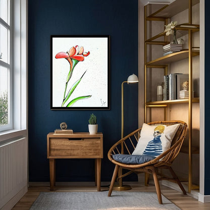 Canna Lily Watercolor Wall Art | Canvas Print