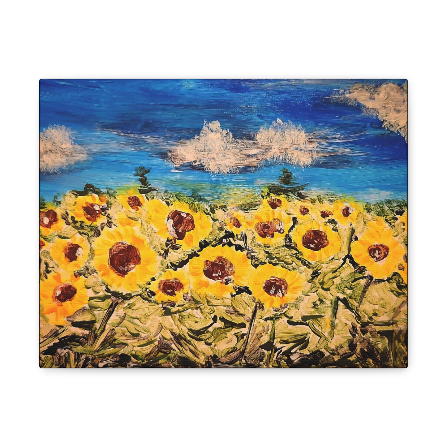 Sunflower with Blue Sky Acrylic Gallery Wrap -Canvas Art Print