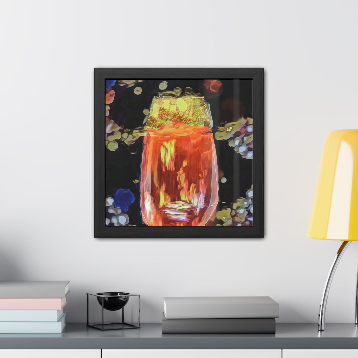 Wine painting with bokeh type effect of the backdrop for a beautiful wall art print - Framed Posters