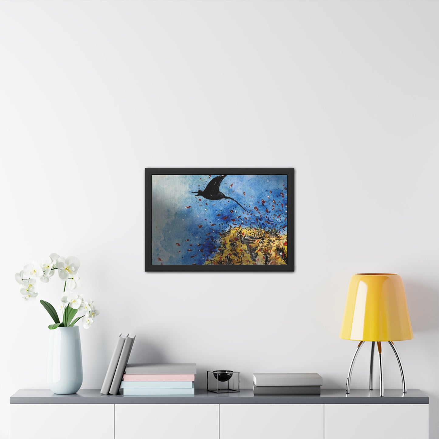 Stingray Underwater Watercolor Framed Poster