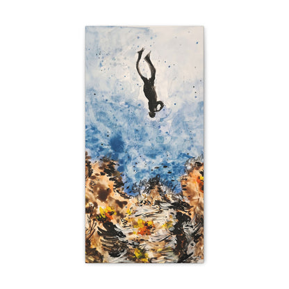 Canvas Print Sea Diver Watercolor Art