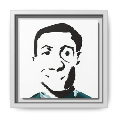 Smiling Man Illustration Home Decor - Framed Canvas Print