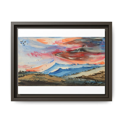 Epic Sky Mountain Scene Watercolor Painting  | Wall art print- Canvas Print