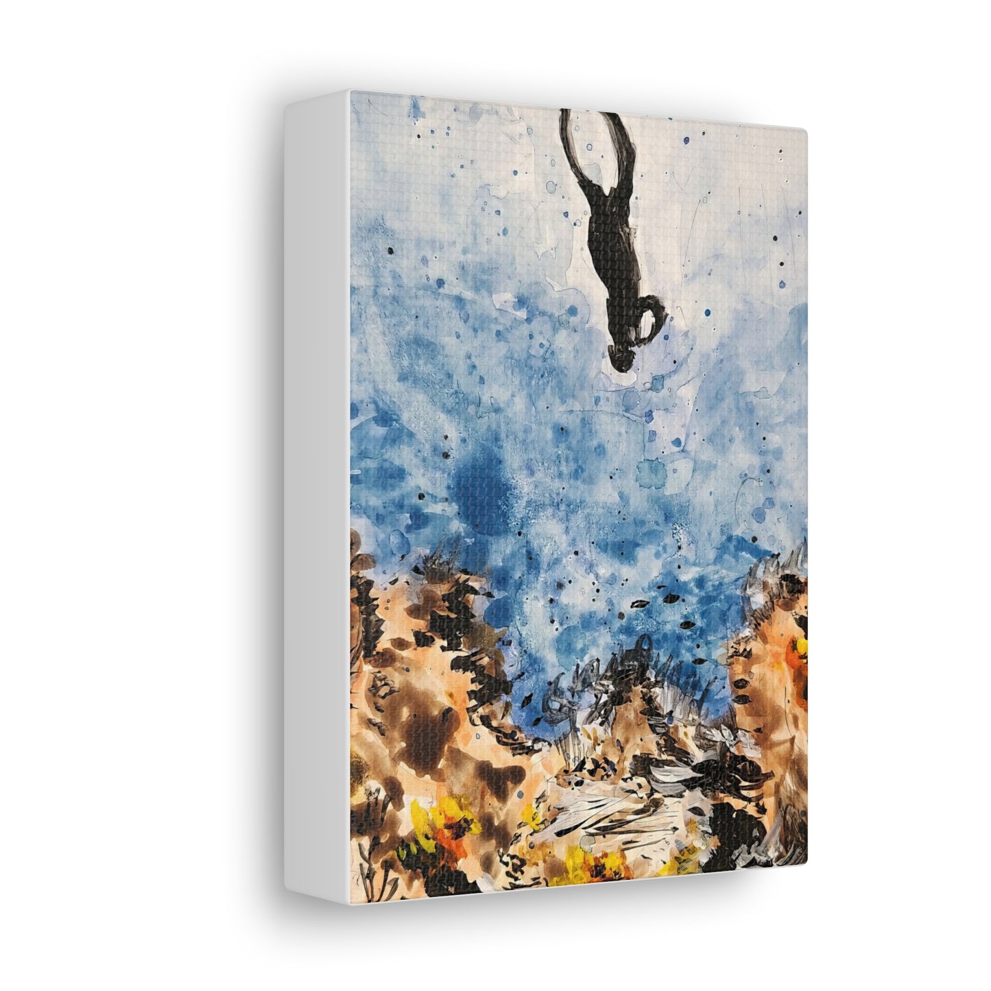 Canvas Print Sea Diver Watercolor Art