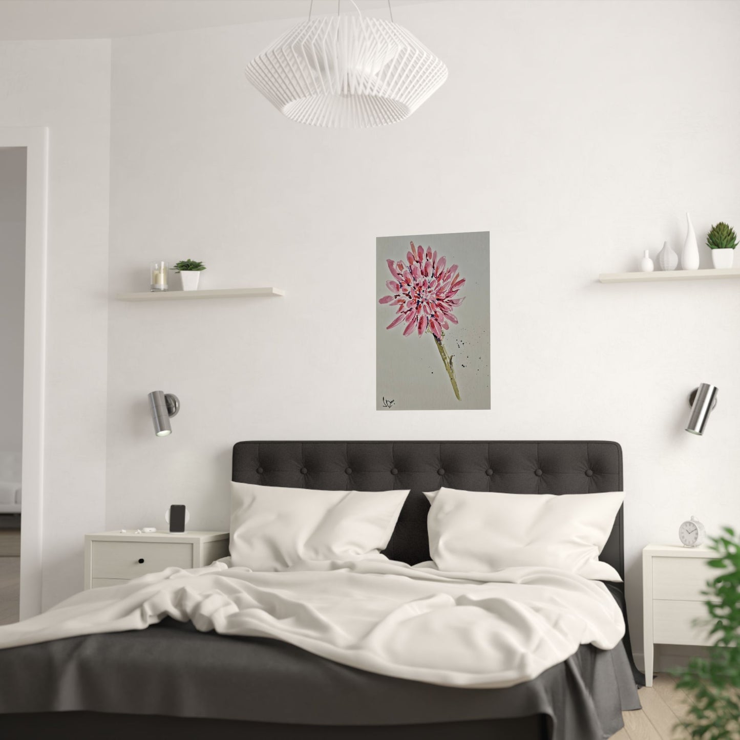 Pink Chrysanthemum Flower - Satin Posters (210gsm)