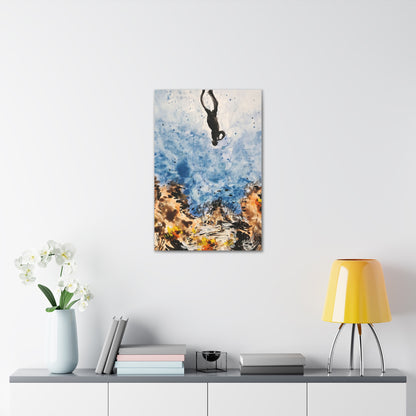 Canvas Print Sea Diver Watercolor Art