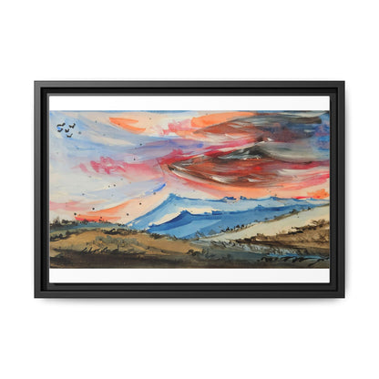 Epic Sky Mountain Scene Watercolor Painting  | Wall art print- Canvas Print