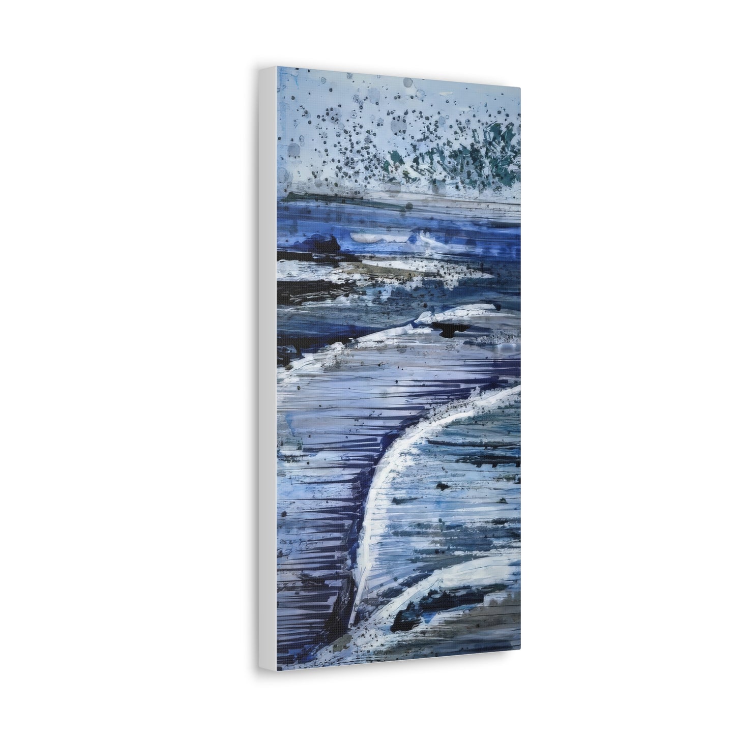 Serene Sea Waves Acrylic Painting Print - Canvas Gallery Wraps