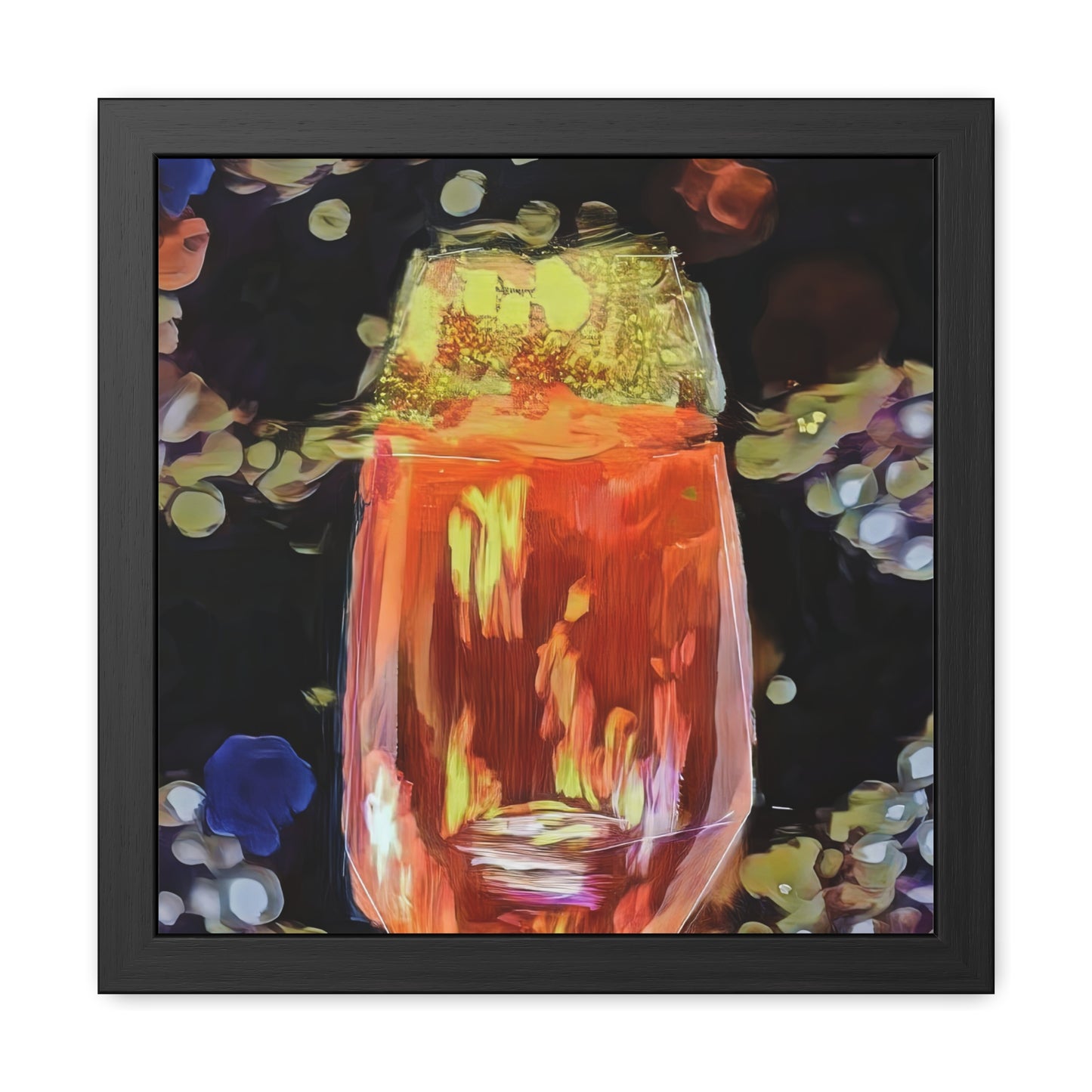 Wine painting with bokeh type effect of the backdrop for a beautiful wall art print - Framed Posters