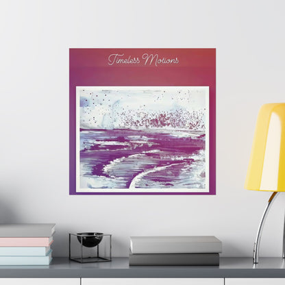 Poster of seascape waves acrylic painting