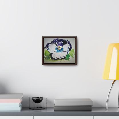 Purple white pansy watercolor stunning print - Gallery Canvas Wraps, Horizontal Frame