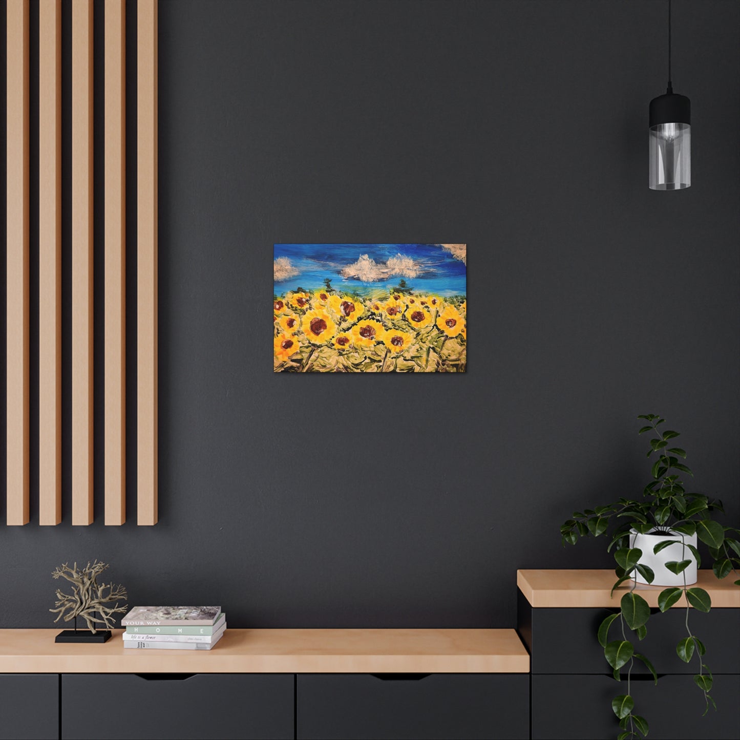 Sunflower with Blue Sky Acrylic Gallery Wrap -Canvas Art Print