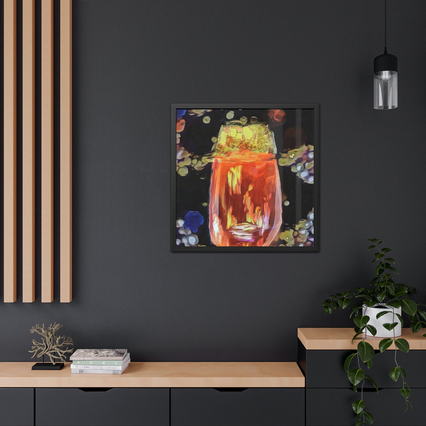 Wine painting with bokeh type effect of the backdrop for a beautiful wall art print - Framed Posters