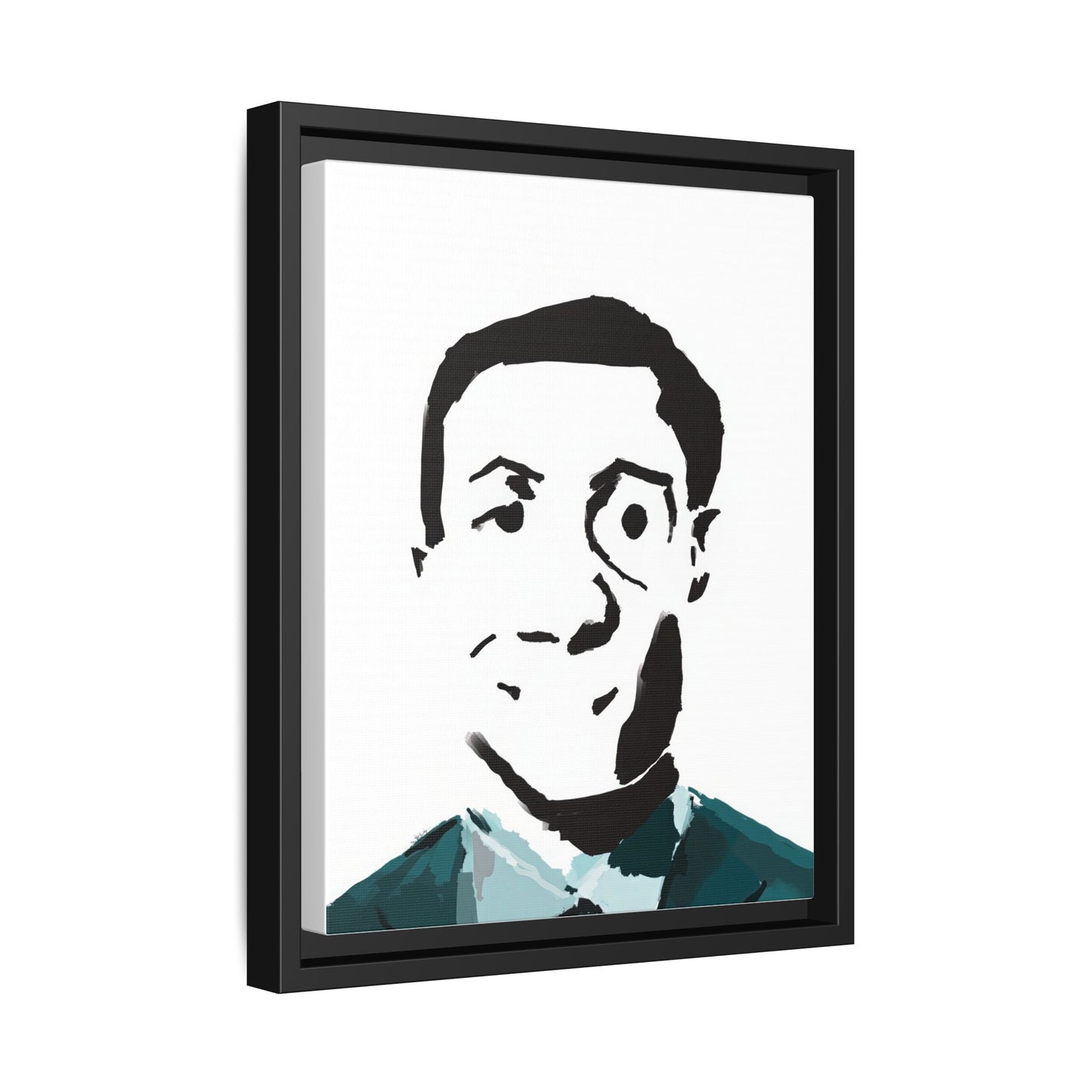 Smiling Man Illustration Home Decor - Framed Canvas Print