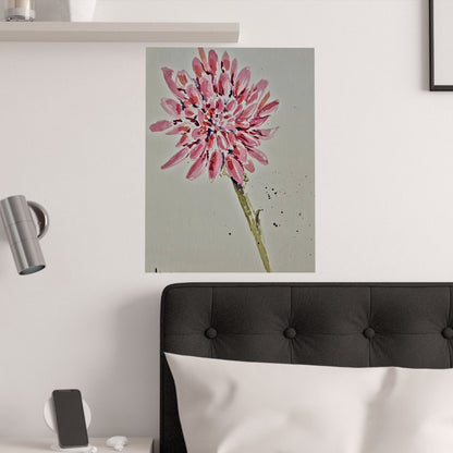 Pink Chrysanthemum Flower - Satin Posters (210gsm)