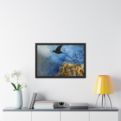 Stingray Underwater Watercolor Framed Poster