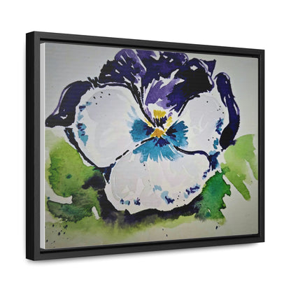 Purple white pansy watercolor stunning print - Gallery Canvas Wraps, Horizontal Frame