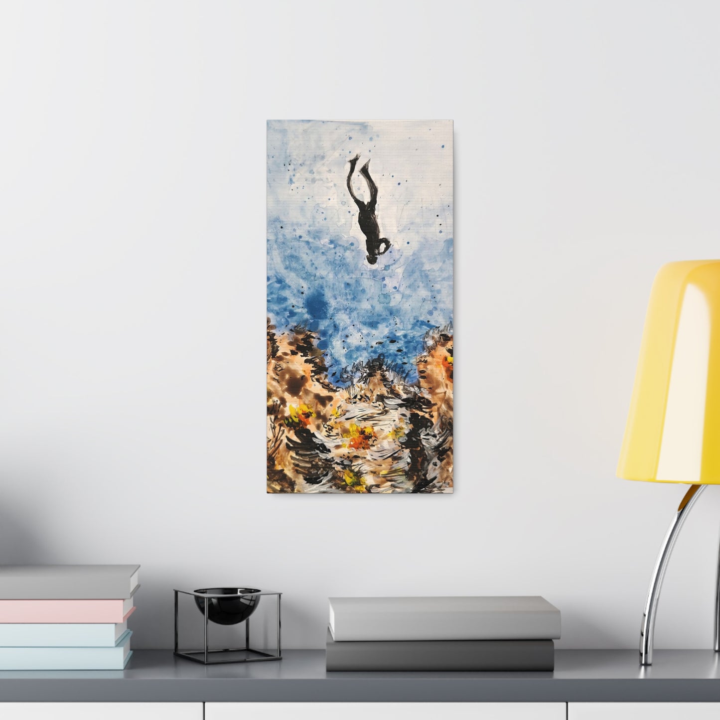 Canvas Print Sea Diver Watercolor Art