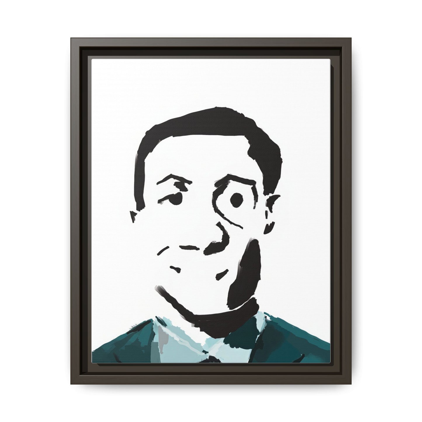 Smiling Man Illustration Home Decor - Framed Canvas Print