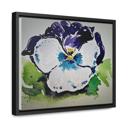 Purple white pansy watercolor stunning print - Gallery Canvas Wraps, Horizontal Frame