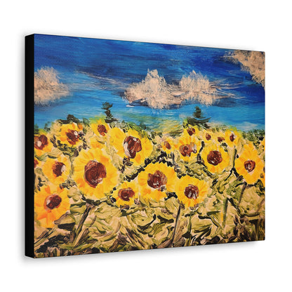 Sunflower with Blue Sky Acrylic Gallery Wrap -Canvas Art Print