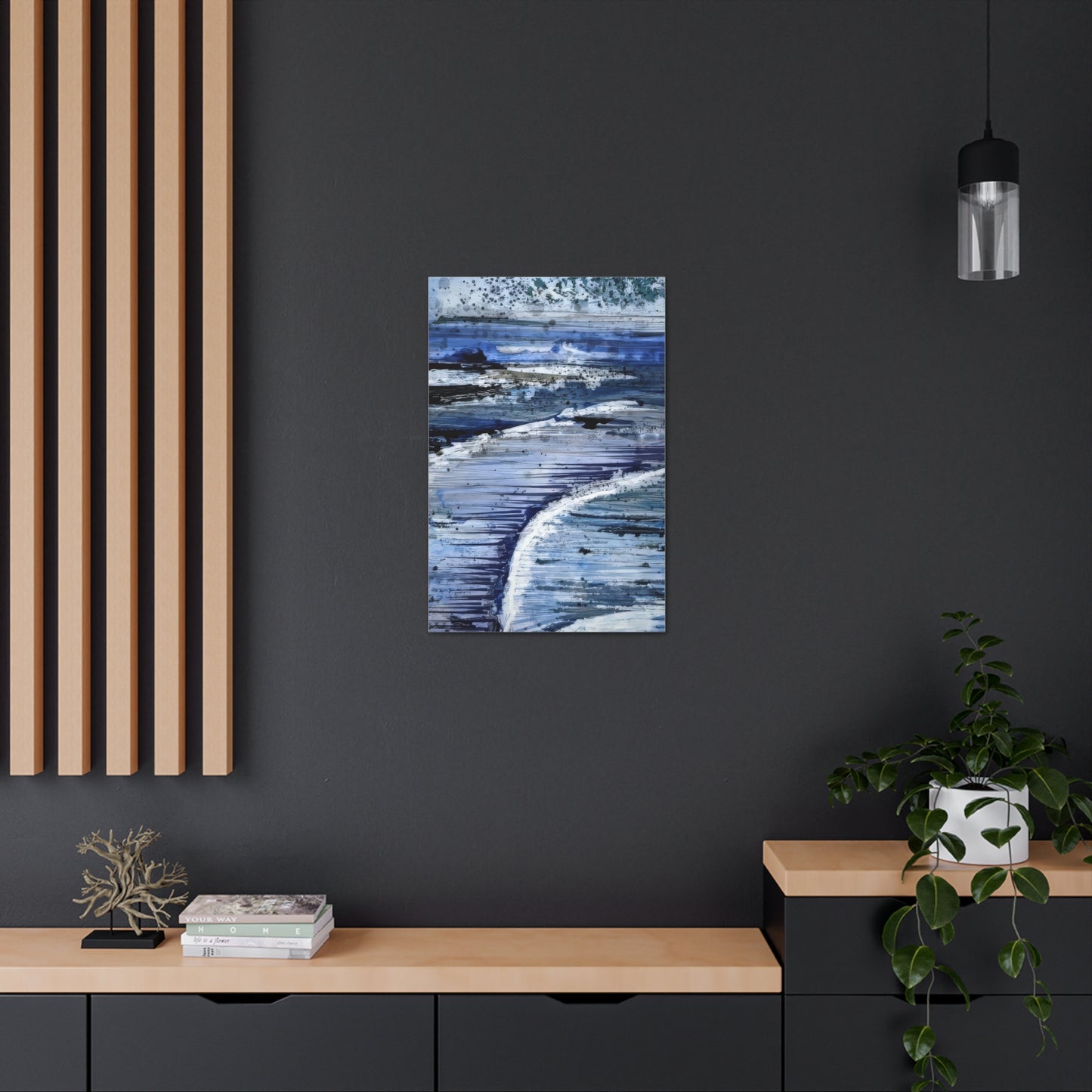 Serene Sea Waves Acrylic Painting Print - Canvas Gallery Wraps