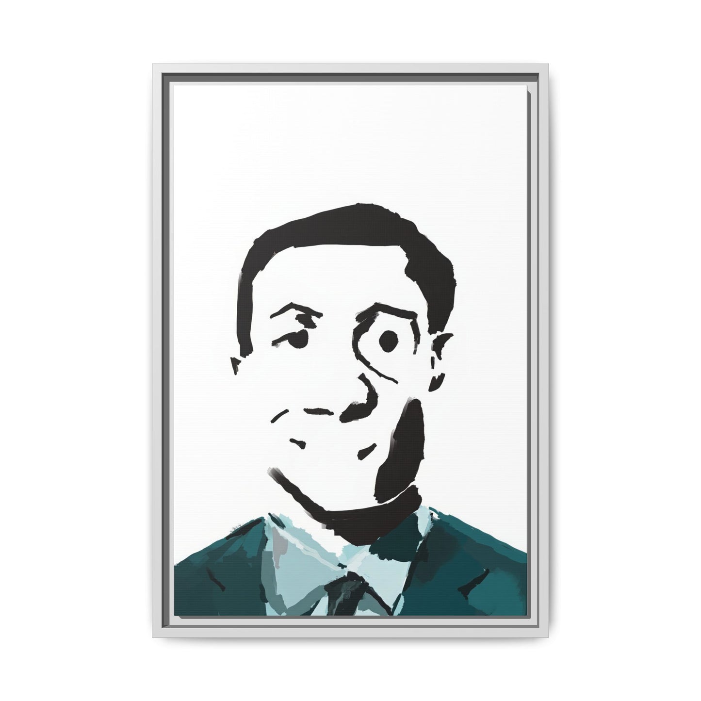 Smiling Man Illustration Home Decor - Framed Canvas Print