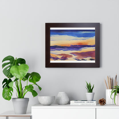 Scintillating Watercolor Sunset Sky Beach Vibes Wall Art | Living room, Bedroom, Interiors - Framed Poster