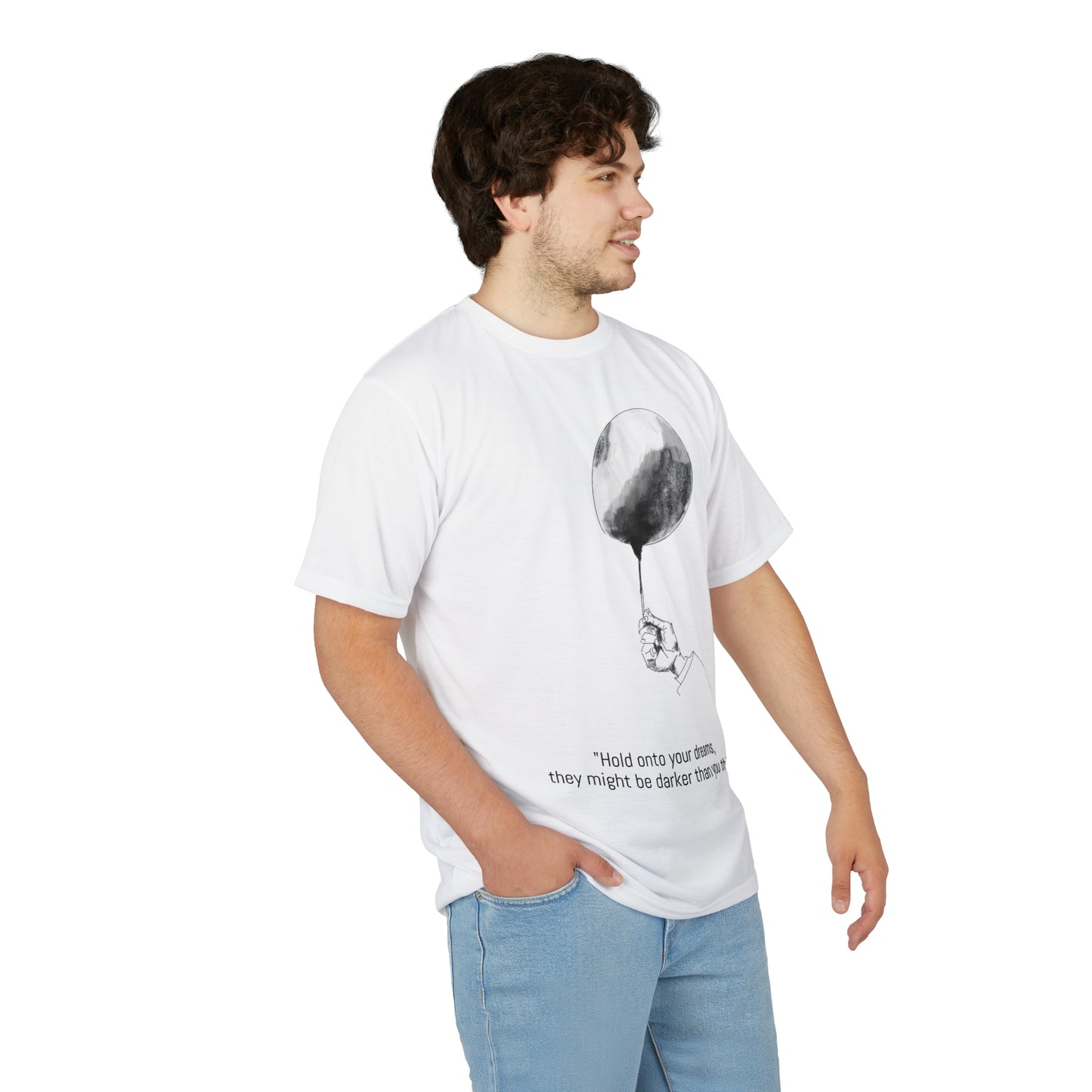 Tee Beautiful White Balloon Hand Sketch Print