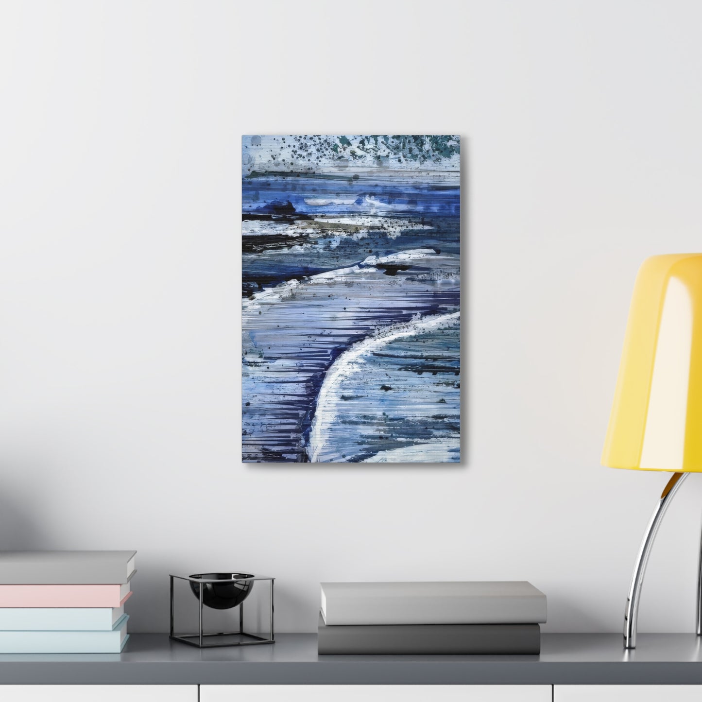 Serene Sea Waves Acrylic Painting Print - Canvas Gallery Wraps