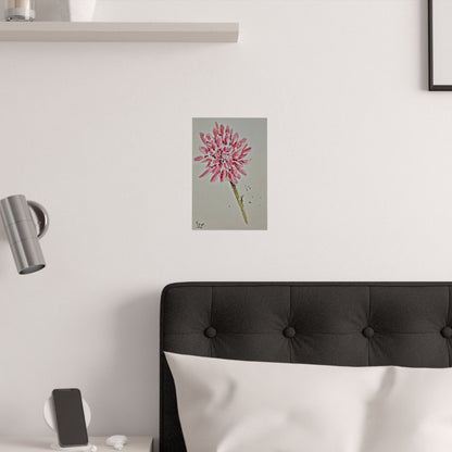 Pink Chrysanthemum Flower - Satin Posters (210gsm)