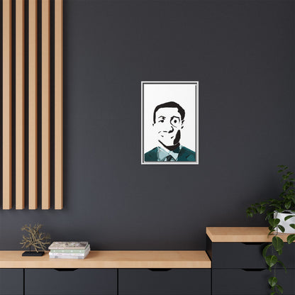 Smiling Man Illustration Home Decor - Framed Canvas Print