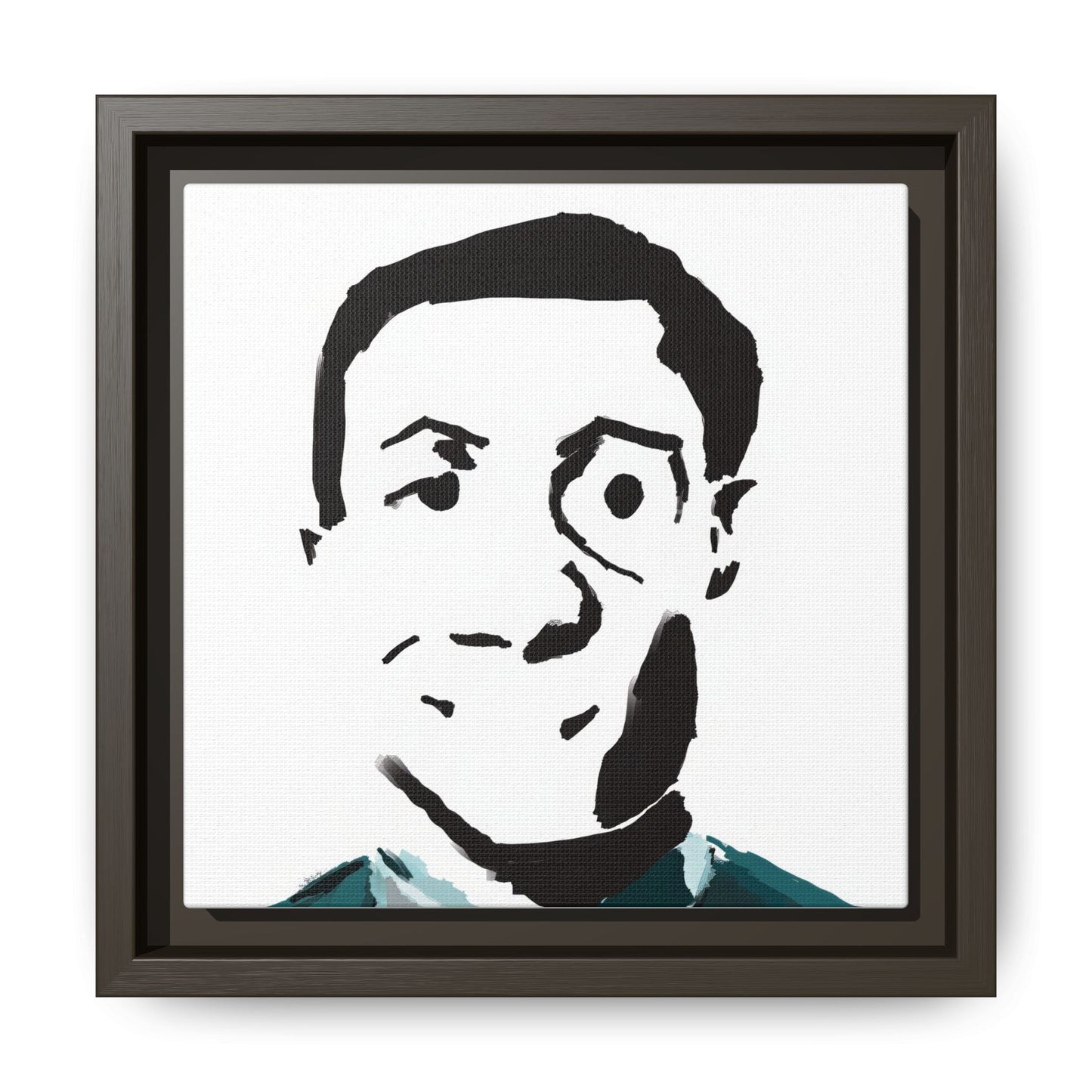 Smiling Man Illustration Home Decor - Framed Canvas Print