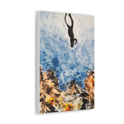 Canvas Print Sea Diver Watercolor Art