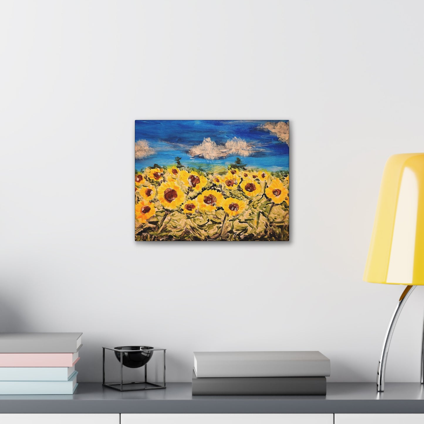 Sunflower with Blue Sky Acrylic Gallery Wrap -Canvas Art Print