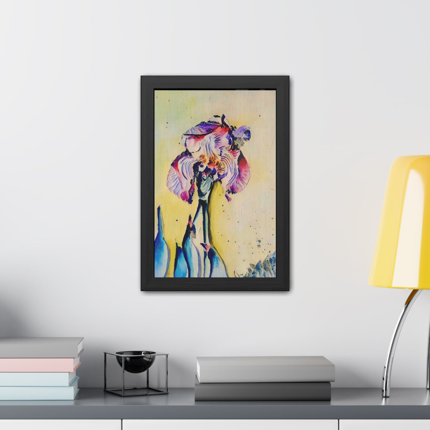 Colorful iris watercolor art print