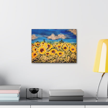 Sunflower with Blue Sky Acrylic Gallery Wrap -Canvas Art Print