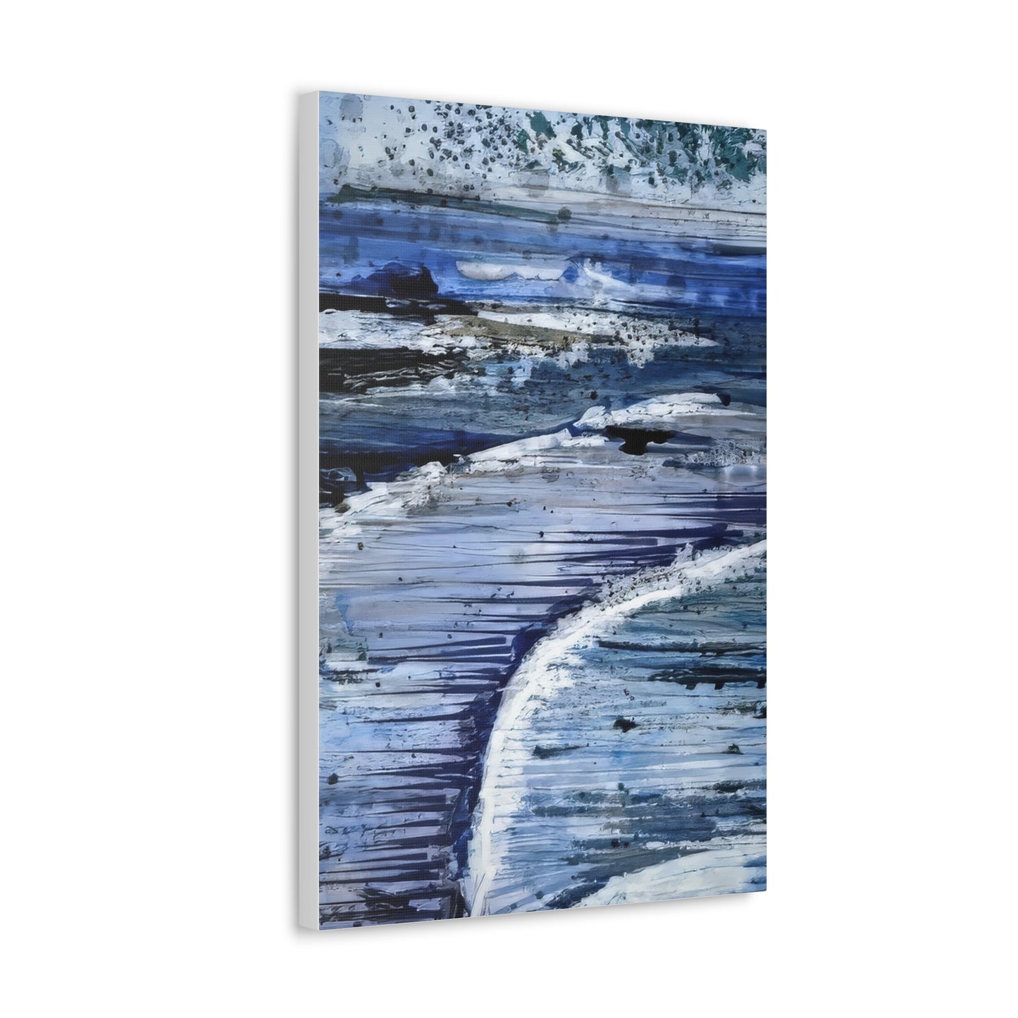 Serene Sea Waves Acrylic Painting Print - Canvas Gallery Wraps