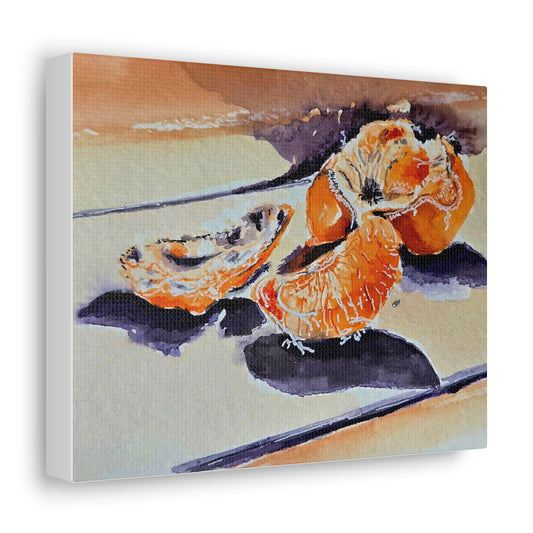 Watercolor Peeled Oranges Kitchen, Dining, Fresh Vibes Wall Art Decor - Canvas Wraps