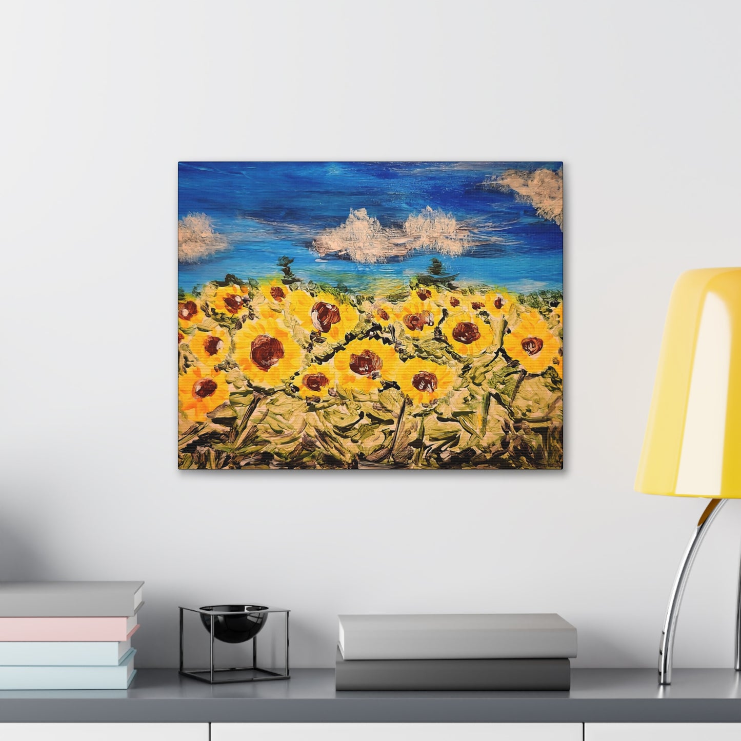 Sunflower with Blue Sky Acrylic Gallery Wrap -Canvas Art Print